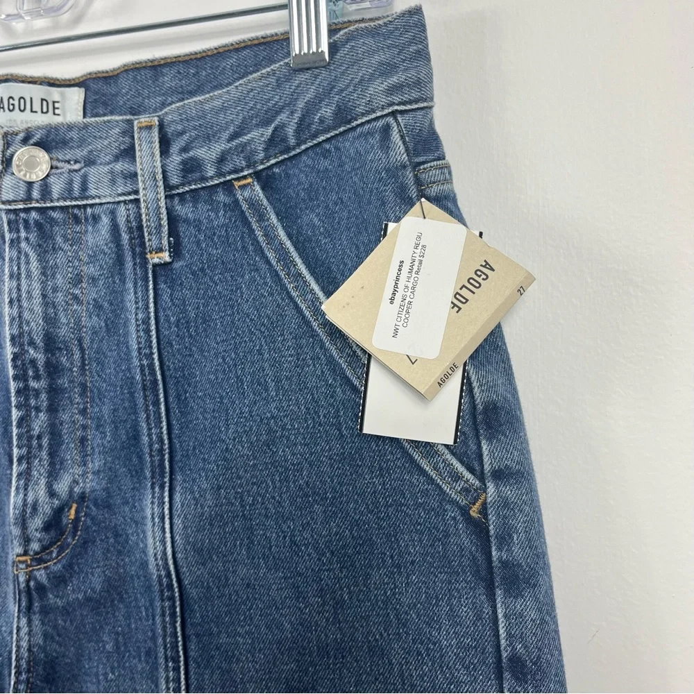 AGOLDE Cooper High Rise Relaxed Fit Cargo Denim Jeans Size 27 NWT Regulation - Picture 4 of 10